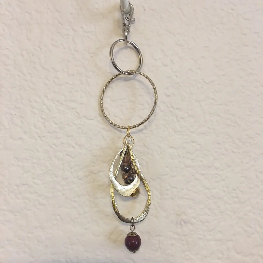 Vintage repurpose salvaged estate gem keychain